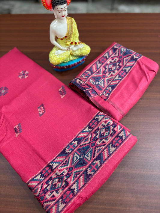 Magenta Kulu Weave | Three Piece |  Pashmina | Unstitched Woolen Suit Set